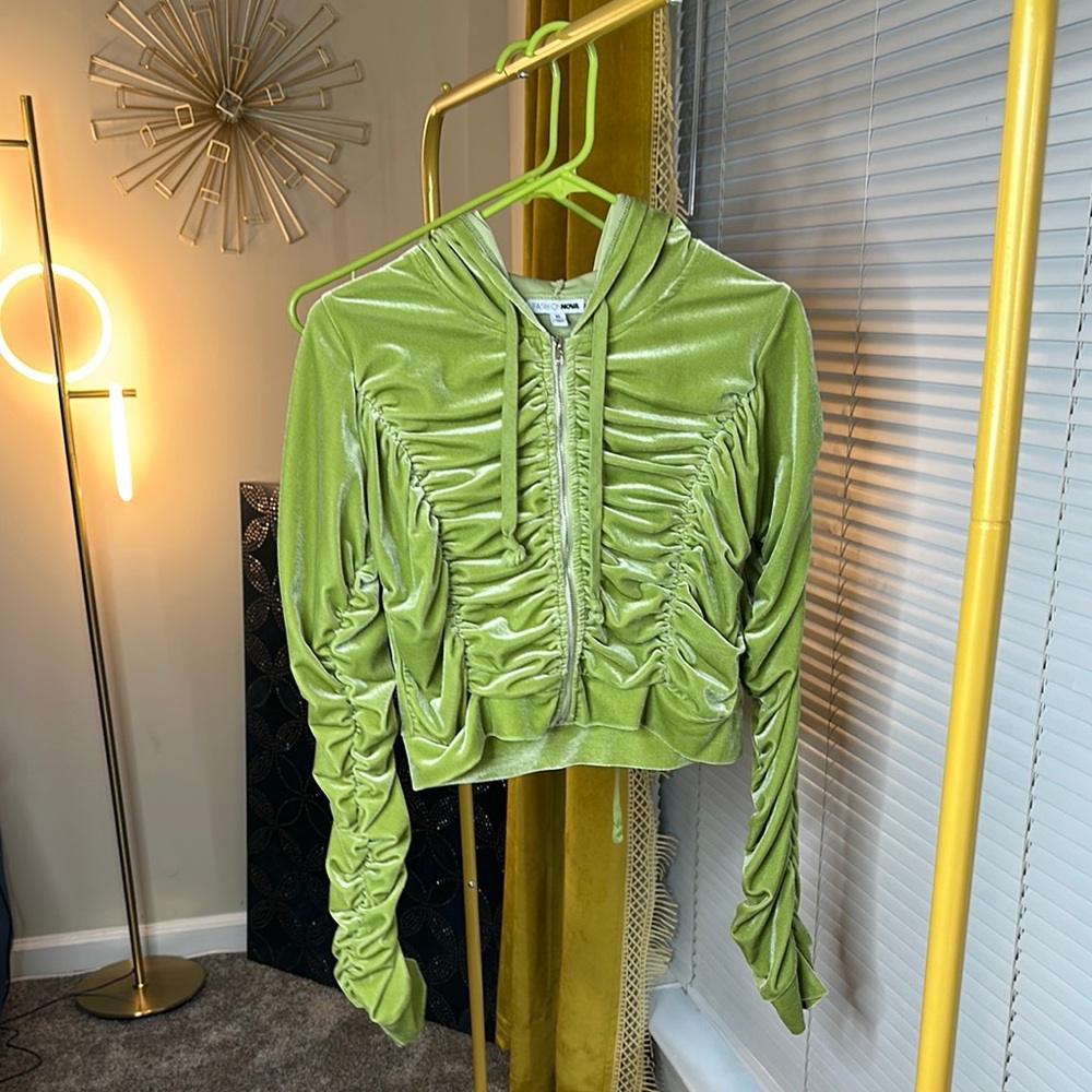 Fashion Nova Two Green Ruched Set